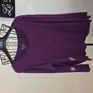 Charter Club Rich Purple Pima Cotton Women's Long Sleeve Top 2X (Christine #11)